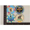 Image 2 : 4-$1 PLASTIC GAMING CASINO CHIPS: SUNDANCE HOTEL,
