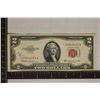Image 1 : 1953-C $2 STAR NOTE RED SEAL BILL WITH INK ON OBV.