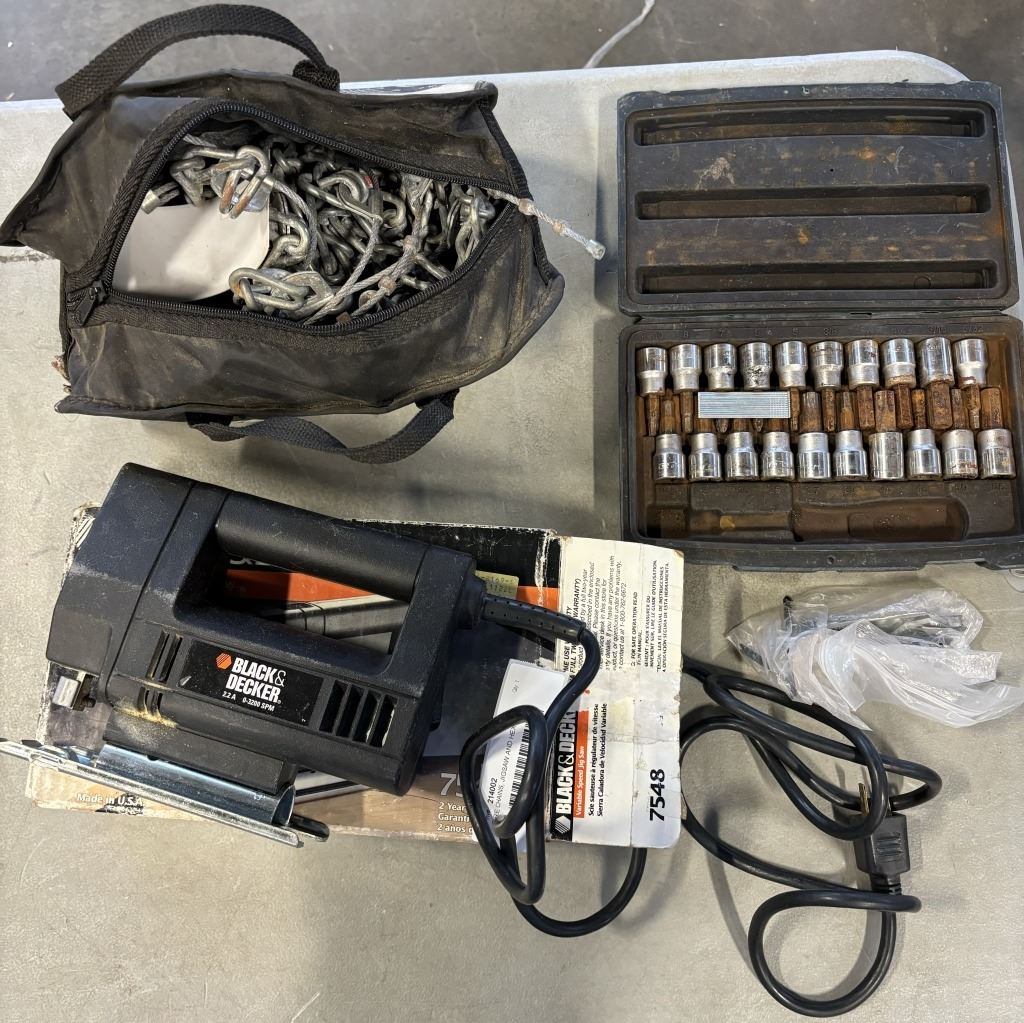 TIRE CHAINS JIGSAW AND HEX KEY SOCKET SET Tire chains jigsaw and hex key socket set