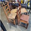 Image 8 : 4 ANTIQUE RUSH SEAT CHAIRS