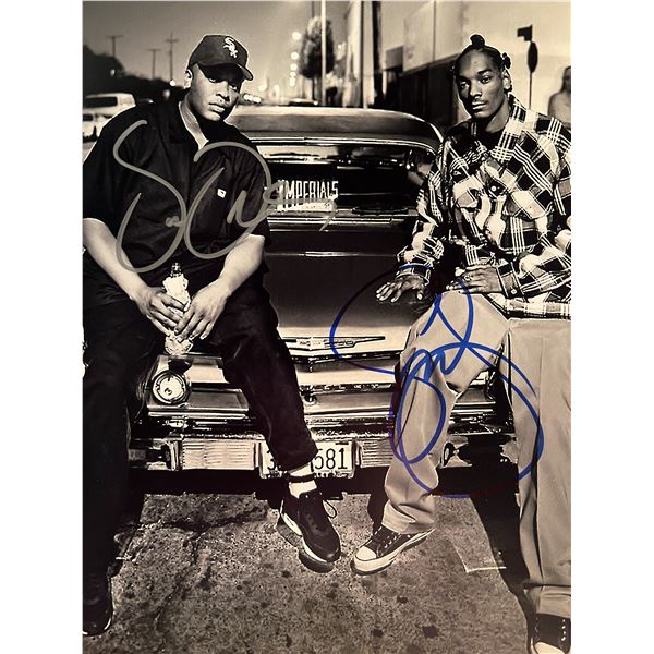 Rappers Snoop Dogg and Dr. Dre signed photo