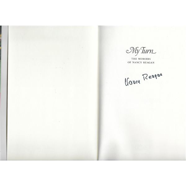 My Turn Nancy Reagan signed book