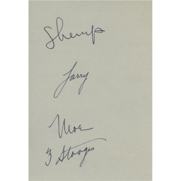 Three Stooges original signatures. GFA Authenticated