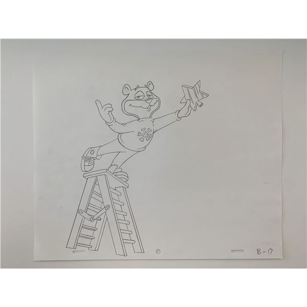 Super Sugar Crisp cereal bear original ad sketch designed by Robert "Bob" Irwin