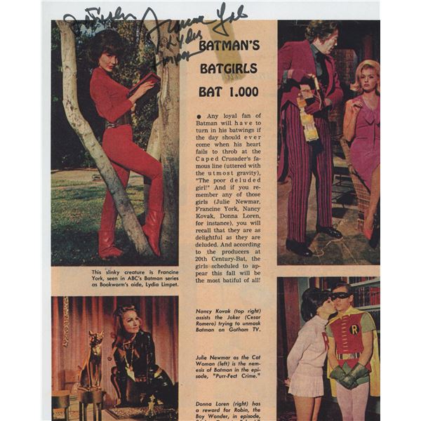 Francine York signed magazine page