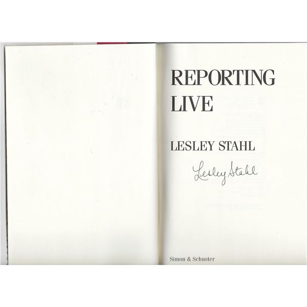 Reporting Live Lesley Stahl signed book