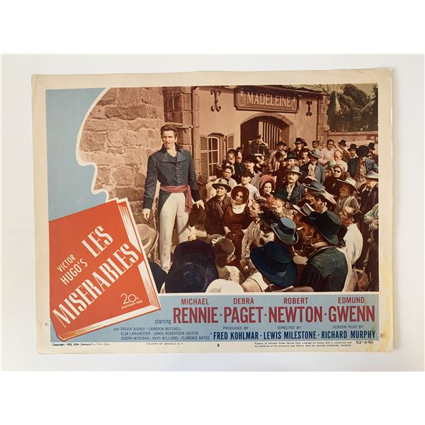 Les Misérables original 1952 vintage lobby card