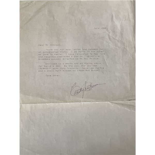 Candy Ann Brown signed letter