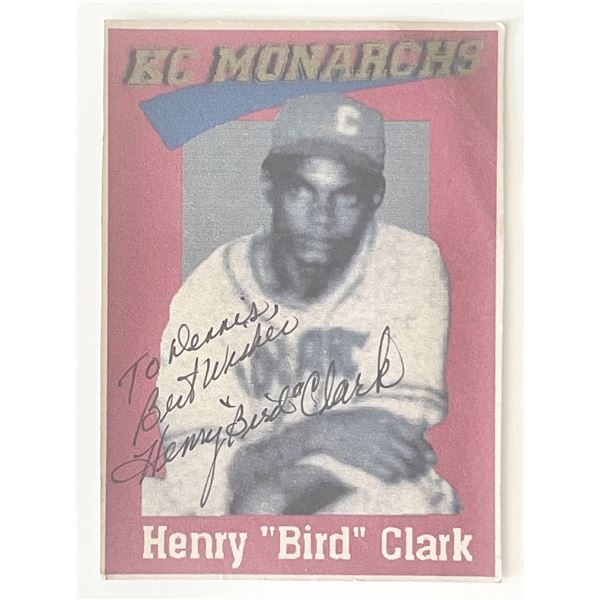 Pirates baseball player Henry Clark signed card