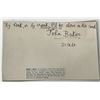 Image 1 : Actor John Baker autograph note