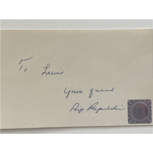MLB Rip Repulski autographed note