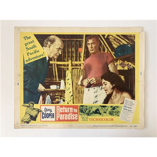 Return to Paradise original 1953 vintage lobby card