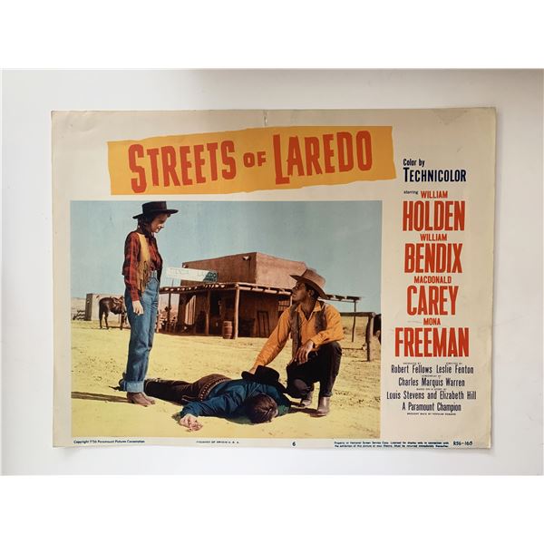 Streets of Laredo original 1956R vintage lobby card
