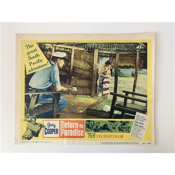 Return to Paradise original 1953 vintage lobby card