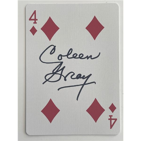 Actress Coleen Gray signed playing card