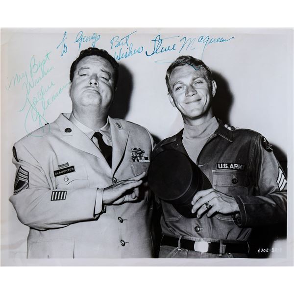 Steve McQueen & Jackie Gleason signed photo