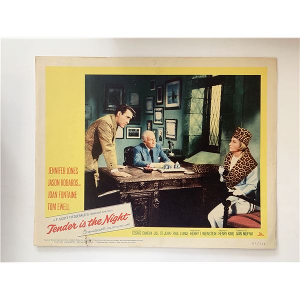 Tender is the Night 1962 vintage lobby card