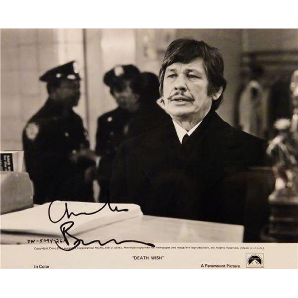 Charles Bronson signed movie still photo