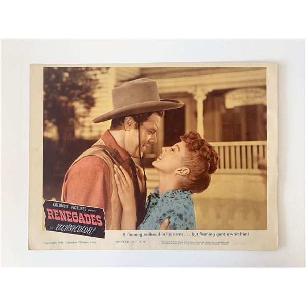 Renegades original 1946 vintage lobby card