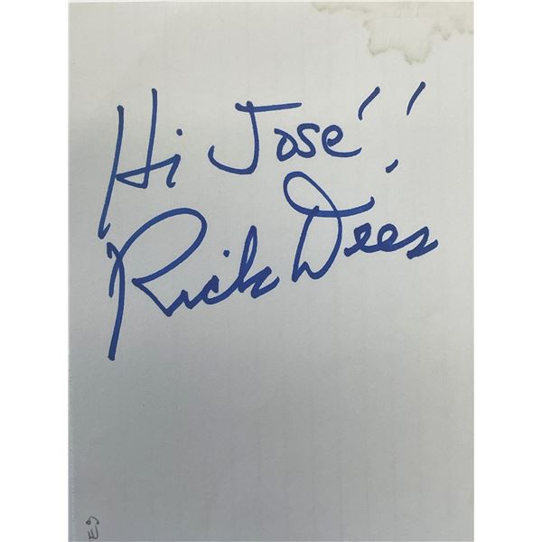 Radio DJ Rick Dees autograph note