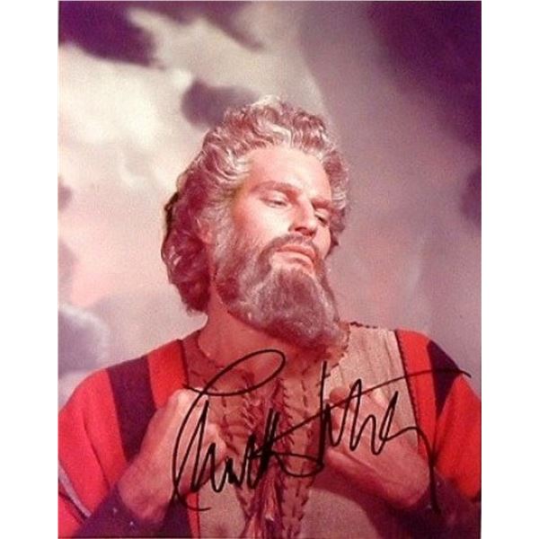 Charlton Heston signed portrait photo