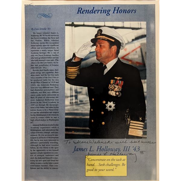 Admiral James L. Holloway III Signed Photo