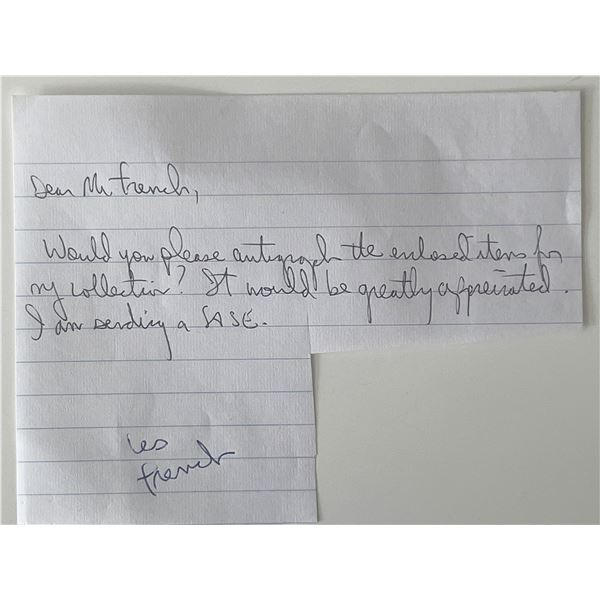 Les French signed note