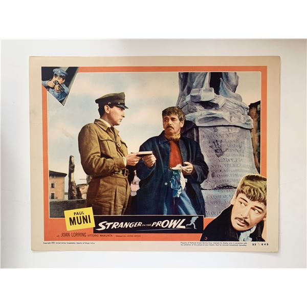 Stranger on the Prowl original 1953 vintage lobby card