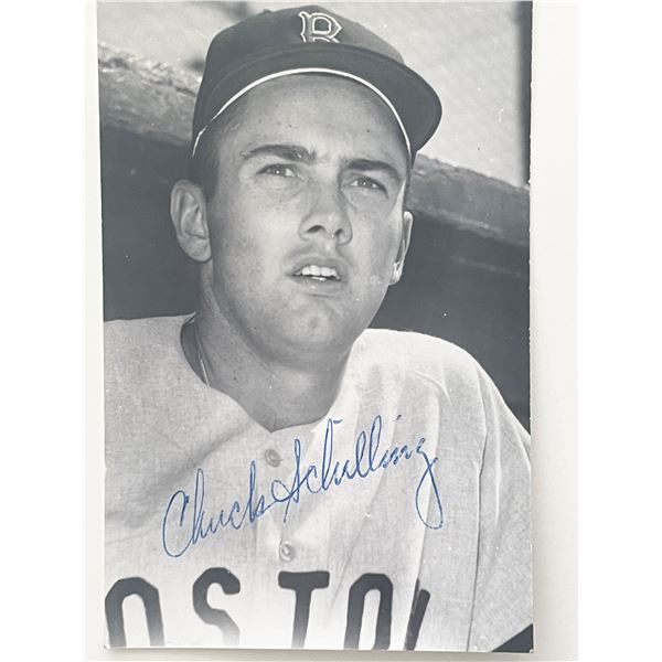 Chuck Schilling signed photo post card