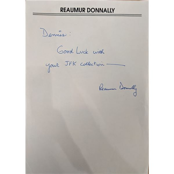 JFK's Altar Boy Signed Note