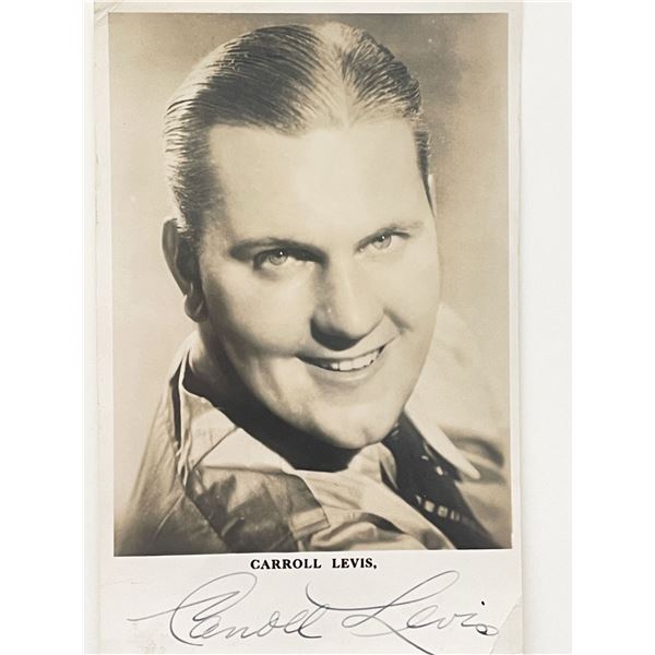 Carroll Levis signed photo post card