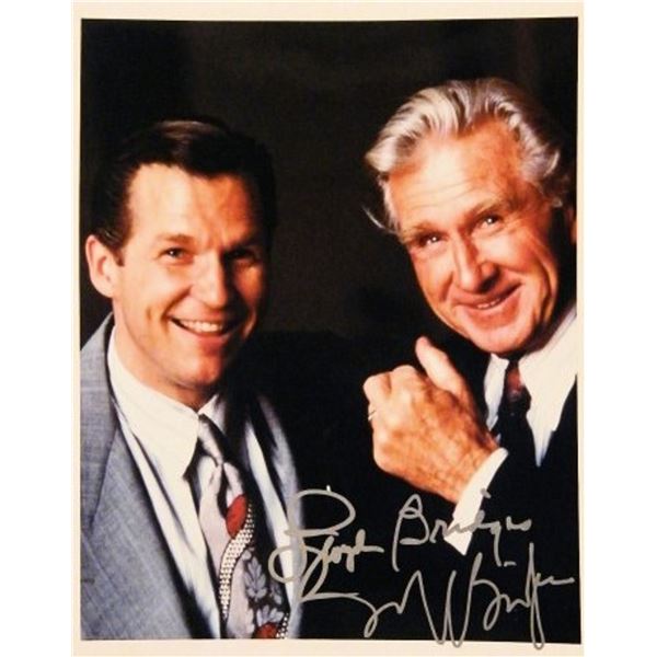 Lloyd Bridges and Jeff Bridges signed portrait photo