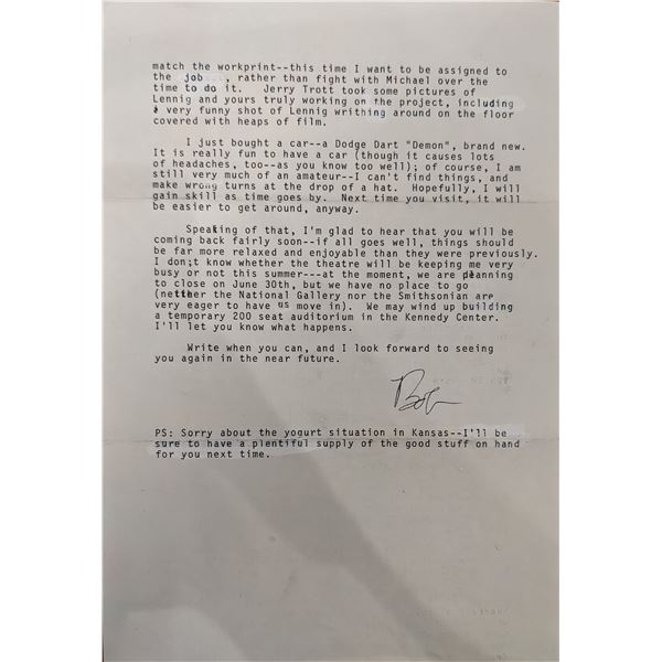 Robert Gitt Signed Letter