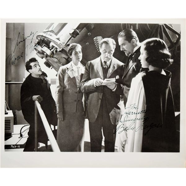 Boris Karloff & Bella Lugosi signed portrait photo