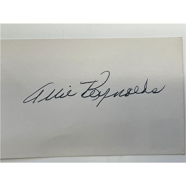 Allie Reynolds autograph note