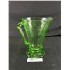 Image 2 : Vintage Raised Design 7" High Uranium Glass Pitcher