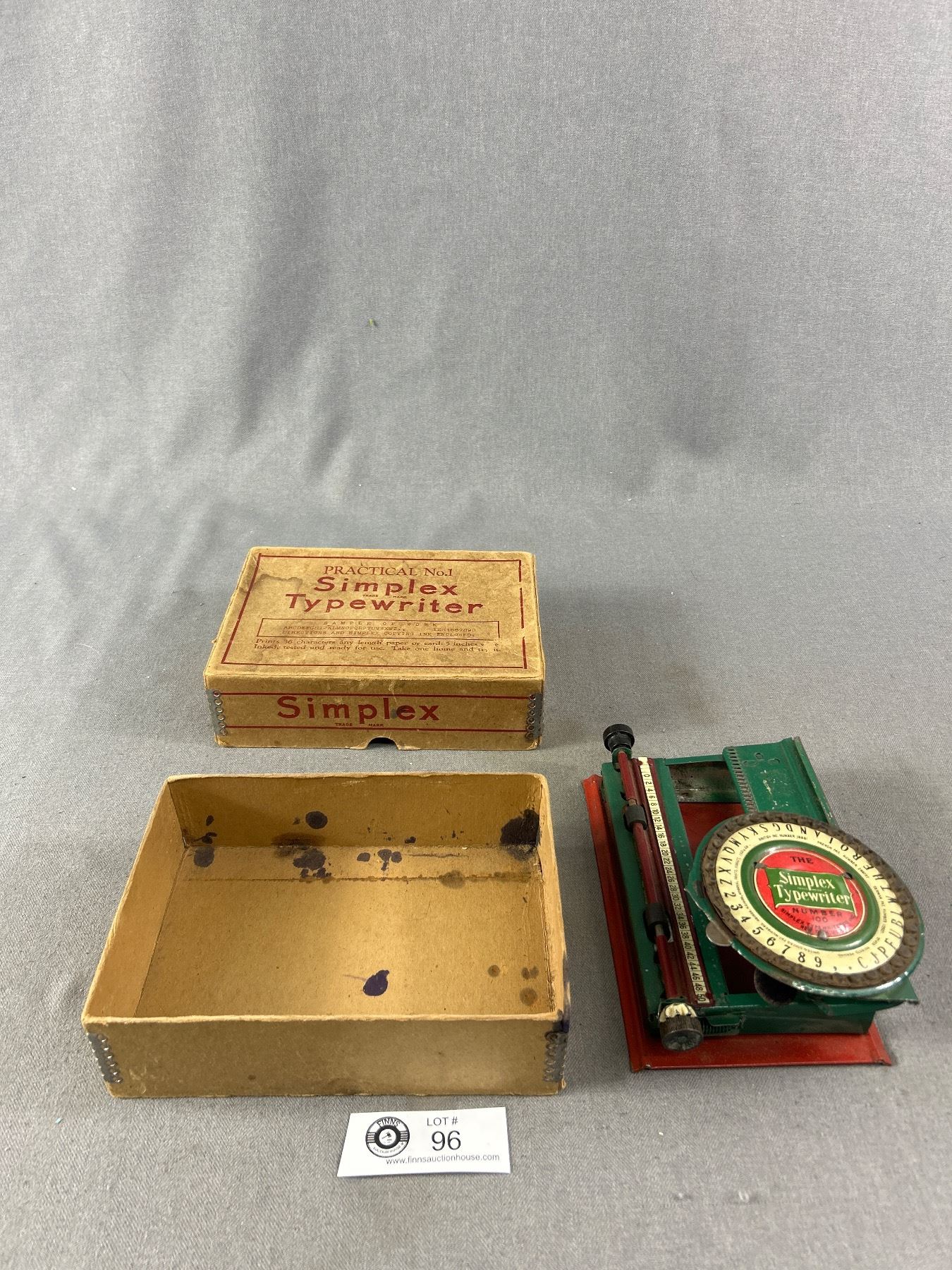 Simplex Typ V Vintage Simplex Type Writer #100 Tin Toy in Original Box