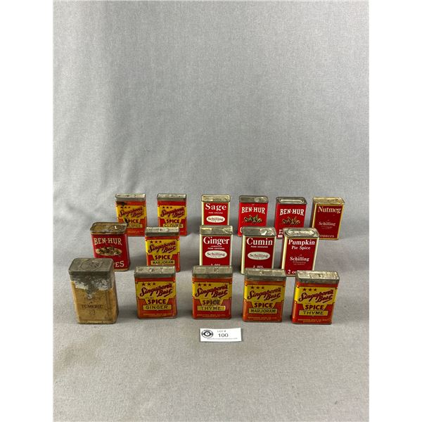 16 Vintage Spice Tins