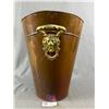 Image 2 : Vintage 14" Tall Brass, Copper, Bucket w/ Lion Head Handles