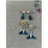 Image 2 : Vintage 3 Abalone + Paua Shell Bracelet + 2 Pairs Earrings