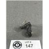 Image 2 : Vintage Black + White Rhinestones Cobra Ring
