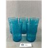 Image 2 : Fabulous 1973 'Pagoda' Laser Blue Beverage Set by Anchor Hocking