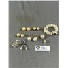 Image 1 : 3 Rows Natural Pearls Bracelet + Pairs of Earrings and Pendants
