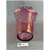 Image 2 : Vintage 8" Tall Cranberry Glass Vase with Hobnail Edge