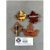 Image 2 : Hand Crafted Leather & Wood Maple Leaf Brooches