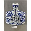 Image 2 : 2 Blue & White Vases - Unmarked 9"H & Marked 10" H China Blue Fine Porcelain Exclusively For Seymour
