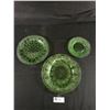 Image 2 : 3 Beautiful Vintage Uranium Glass Dishes - 6"-9"-9.5"