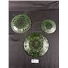 Image 3 : 3 Beautiful Vintage Uranium Glass Dishes - 6"-9"-9.5"