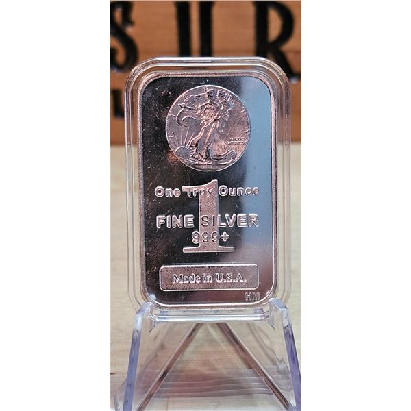 Lot 5-1) 1 oz Walking Liberty Silver Bar