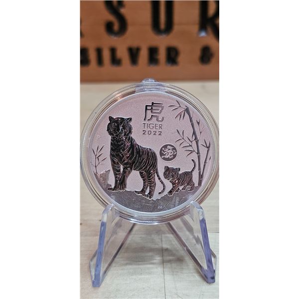 Lot 16-1) 1 oz Lunar Year of the Tiger 2022  Silver Round